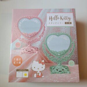 HELLO Kitty Mint Green Heart Makeup Mirror - From Japan